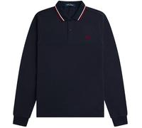 Fred Perry M3636 Long Sleeve Twin Tipped Polo Shirt - Navy