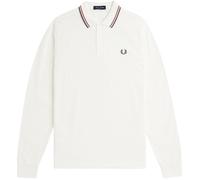 Fred Perry M3636 Long Sleeve Twin Tipped Polo Shirt - Snow White M M