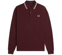 Fred Perry M3636 Twin Tipped Long Sleeve Polo Shirt - Oxblood
