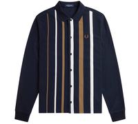 Fred Perry M7771 Gradient Stripe Long Sleeve Polo Shirt - Navy - M7771