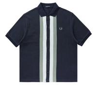 Fred Perry M8522 Panelled Button Through Polo Shirt - Airforce