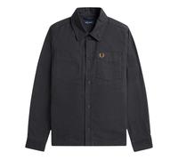 Fred Perry Mens Anchor Herringbone Overshirt - Grey - S - Grey - 100% Cotton