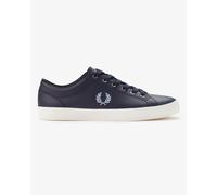 Fred Perry Mens Baseline Trainers in Dark Blue Leather - Size UK 9