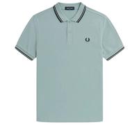 Fred Perry Mens Black Twin Tipped Collar Light Blue Polo Shirt Cotton - Size X-Small