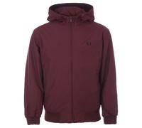Fred Perry Mens Brentham Padded Hooded Jacket in Burgundy - Size Small