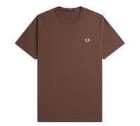 Fred Perry Mens Brick Brown Maroon T-shirt Cotton - Size X-Small