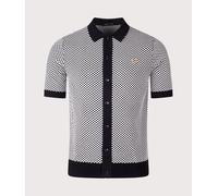 Fred Perry Mens Chequerboard Button Through Shirt - Colour: 102 Black - Size: Large