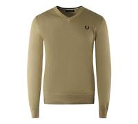 Fred Perry Mens Classic V Neck JumperS Light Brown SY599