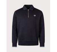 Fred Perry Mens Collared Quarter Zip Sweatshirt - Colour: 102 Black - Size: XXL