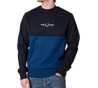 Fred Perry Mens Colour Block Cobalt Blue Sweatshirt - Size X-Small