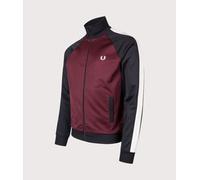 Fred Perry Mens Contrast Sleeve Track Jacket - Colour: 597 Oxblood - Size: XL