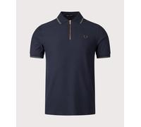 Fred Perry Mens Crepe Piqué Polo Shirt - Colour: 608 Navy - Size: Medium