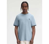 Fred Perry Mens Crepe Pique T-Shirt - Light Smoke 146 - Light Smoke 146 - M
