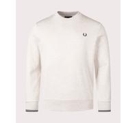 Fred Perry Mens Crew Neck Sweatshirt - Colour: W50 Porridge Emerald/Anchor Grey - Size: XL XL