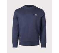 Fred Perry Mens Crew Neck Sweatshirt - Colour: Z47 Dark Airforce/Light Ice/Bayleaf - Size: XL