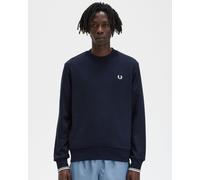 Fred Perry Mens Crew Neck Sweatshirt in Navy Cotton - Size Large
