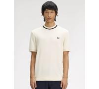 Fred Perry Mens Crew Neck T-Shirt in Ivory Cotton - Size X-Large