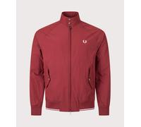 Fred Perry Mens Crinkle Harrington Jacket - Colour: M02 Burnt Red - Size: XL