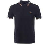 Fred Perry Mens Double Tipped Collar Polo Shirt - Navy - Navy - S - 100% Cotton