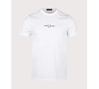 Fred Perry Mens Embroidered T-Shirt - Colour: 100 White - Size: XL