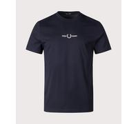 Fred Perry Mens Embroidered T-Shirt - Colour: 248 Navy - Size: XXL
