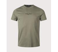 Fred Perry Mens Embroidered T-Shirt - Colour: W19 Laurel Wreath Green - Size: Medium