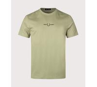 Fred Perry Mens Embroidered T-Shirt - Colour: X88 Olive Mint - Size: XL