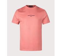 Fred Perry Mens Embroidered T-Shirt - Colour: X90 Putty Pink - Size: Large