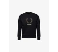 Fred Perry Mens Fred Perry Outline Raglan-Sleeves Woven Sweatshirt Black L