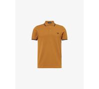Fred Perry Mens Fred Perry Twin-Tipped Collared Cotton Polo Shirt Drk Carml/Nvy S