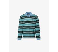 Fred Perry Mens Fred Perry x Craig Green Striped Cotton Polo Shirt Craig Light Blue S