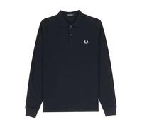 Fred Perry Mens Fredperry Fp Ls Plain Polo Shirt - Blue Cotton - Size Large