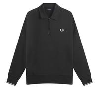 Fred Perry Men's Half Zip Collared Sweatshirt Black