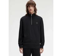 Fred Perry Mens Half Zip Sweatshirt - Black/Shaded Stone/Shaded Stone S77 - Black/Shaded Stone/Shaded Stone S77 - M