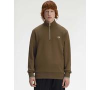 Fred Perry Mens Quarter Zip Sweatshirt - Colour: 49A Burnt Tobacco/Stockport Blue - Size: Large