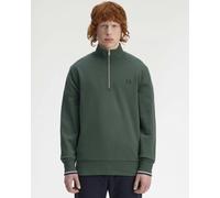 Fred Perry Mens Half Zip Sweatshirt - Court Green/Snow White/Navy 53A - Court Green/Snow White/Navy 53A - XL