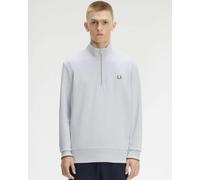 Fred Perry Mens Quarter Zip Sweatshirt - Colour: 80B Dusky Blue/Ecru/Laurel Wreath Green - Size: Large