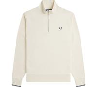 Fred Perry Mens Half Zip Sweatshirt Ecru Cotton - Size X-Large