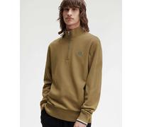 Fred Perry Mens Quarter Zip Sweatshirt - Colour: Z60 Shaded Stone/Ecru/Dark Petrol - Size: Medium