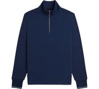 Fred Perry Mens Half Zip Sweatshirt Tennis Blue Cotton - Size Large