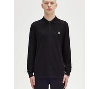 Fred Perry Mens Long Sleeve Plain Signature Polo Shirt - Black - Size X-Large