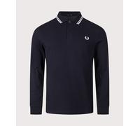 Fred Perry Mens Long Sleeve Twin Tipped Polo Shirt - Colour: 238 Navy/White/White - Size: XL