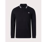Fred Perry Mens Long Sleeve Twin Tipped Polo Shirt - Colour: 350 Black - Size: XL