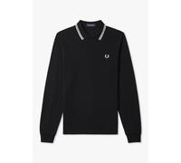 FRED PERRY Mens Long Sleeve Twin Tipped Polo Shirt In Black Mens Clothing Size: M, Colour: Black Fabric