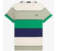Fred Perry Mens M5608 Bold Stripe T Shirt 100% Cotton in Seagrass Green Size XXL