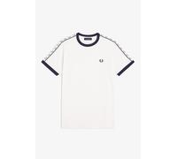 Fred Perry Mens Men’s Taped Ringer T-Shirt Snow White Cotton - Size X-Large