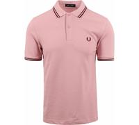 Fred Perry Mens Oxblood Twin Tipped Collar Chalky Pink Polo Shirt Cotton - Size X-Small