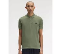 Fred Perry Mens Plain Signature Polo Shirt in Sage Green Cotton - Size Large