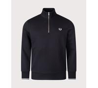 Fred Perry Mens Half Zip Sweatshirt - Black - Size Large