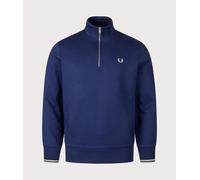 Fred Perry Mens Quarter Zip Sweatshirt - Colour: 48A French Navy/Champions Gold/Stockport Blue - Size: Large